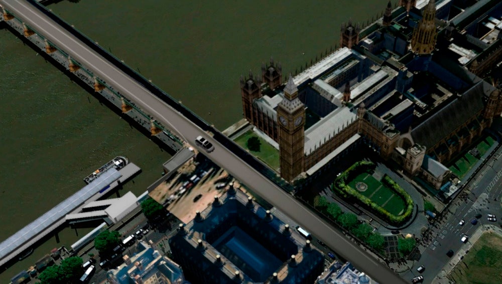 Recorrido del vehículo en el atentado de Londres