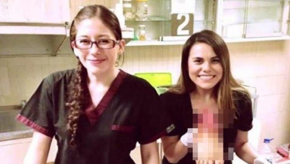 La fotografía publicada por una de las jóvenes, antes de que cerrara su cuenta de Twitter
