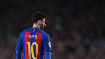 Leo Messi, durante un partido con el Barcelona