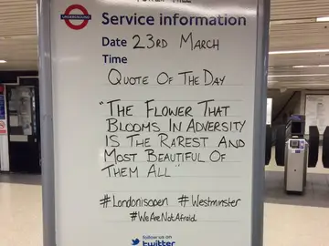 El mensaje en el metro de Londres El mensaje en el metro de Londres