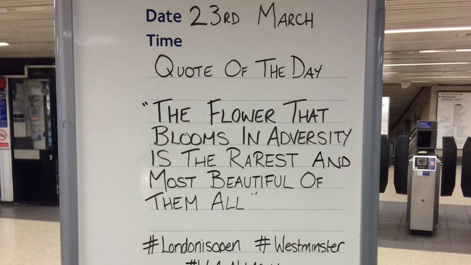 El mensaje en el metro de Londres El mensaje en el metro de Londres