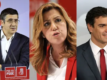Patxi López, Susana Díaz y Pedro Sánchez Patxi López, Susana Díaz y Pedro Sánchez