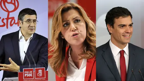 Patxi López, Susana Díaz y Pedro Sánchez Patxi López, Susana Díaz y Pedro Sánchez
