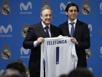 Florentino Pérez con el máximo mandatario de Telefónica