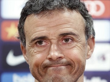 Luis Enrique, durante la rueda de prensa