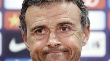 Luis Enrique, durante la rueda de prensa