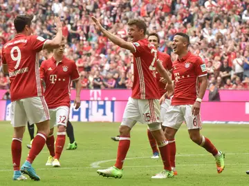 El Bayern de Múnich celebrando uno de los goles El Bayern de Múnich celebrando uno de los goles