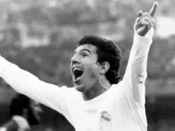 'Juanito' celebra un gol con el Real Madrid 'Juanito' celebra un gol con el Real Madrid