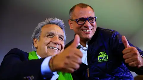 El candidato oficialista, Lenín Moreno, junto al vicepresidente ecuatoriano, Jorge Glas El candidato oficialista, Lenín Moreno, junto al vicepresidente ecuatoriano, Jorge Glas