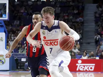 Luka Doncic penetra a canasta en el partido frente a Baskonia Luka Doncic penetra a canasta en el partido frente a Baskonia