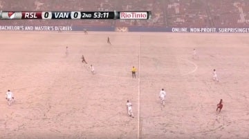 Campo nevado en un partido de la MLS