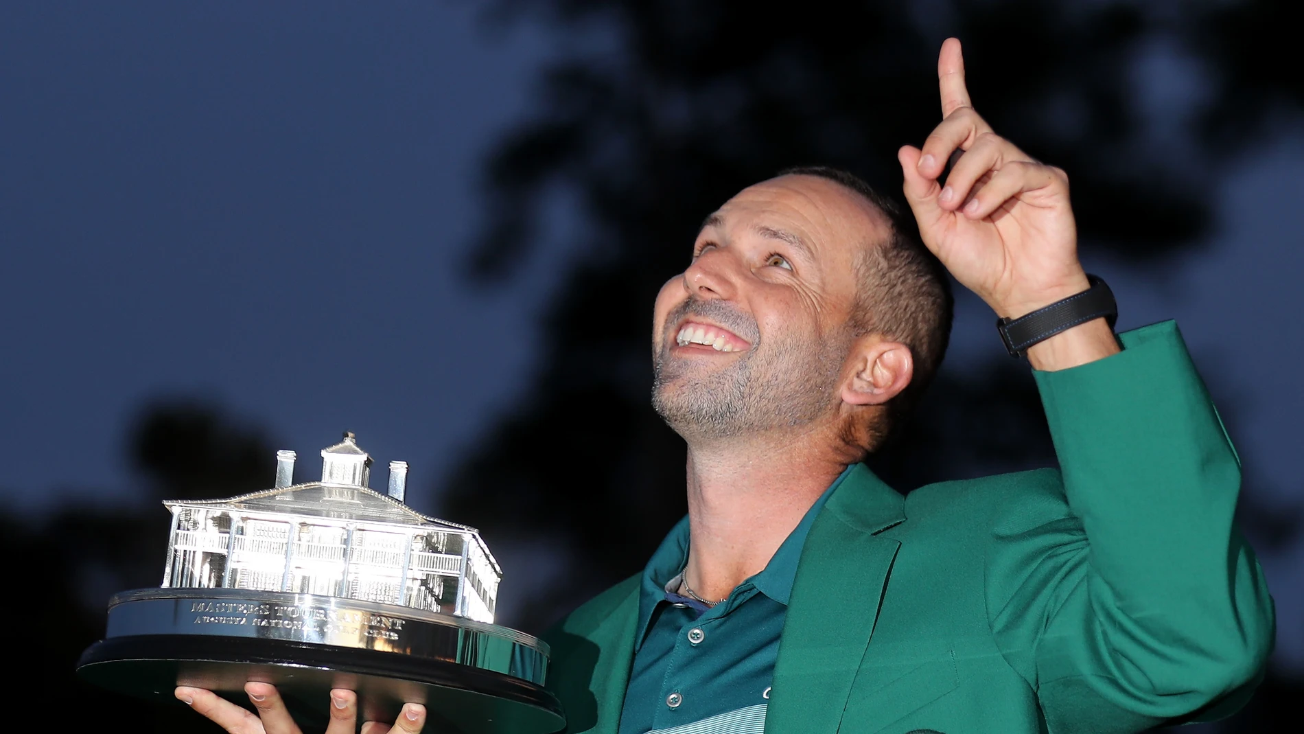 Sergio García celebra su triunfo en el Masters de Augusta Sergio García celebra su triunfo en el Masters de Augusta