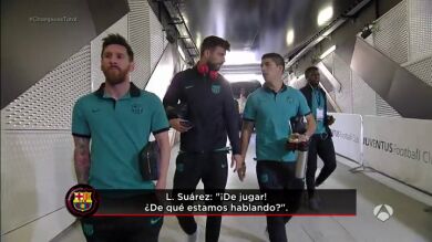 La 'pillada' de Messi, Piqué y Luis Suárez hablando sobre la sanción a Neymar