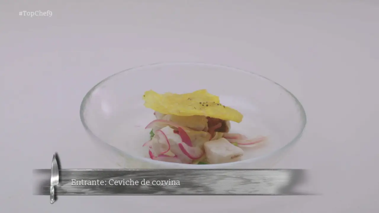 Ceviche de Corvina con plátano macho