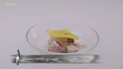 Ceviche de Corvina con pl&aacute;tano macho