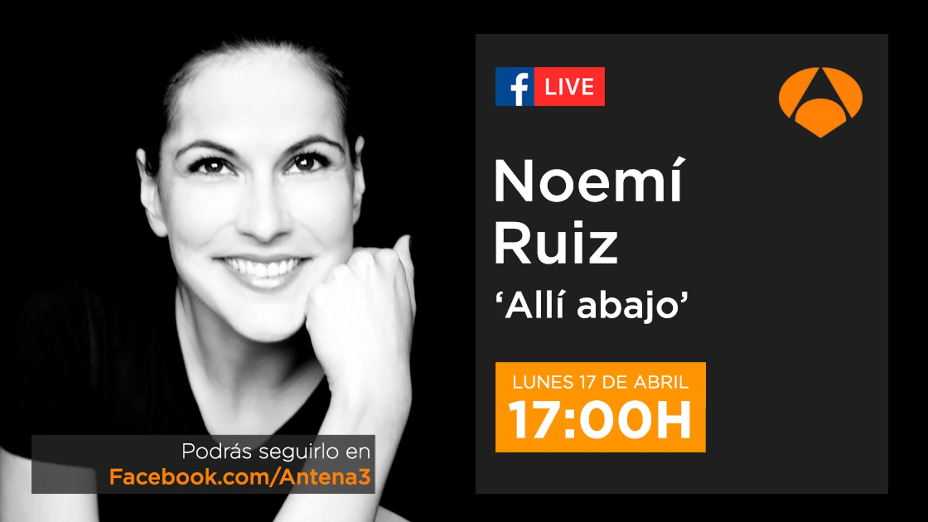Noemí Ruiz estará en directo a través de Facebook Live el próximo lunes