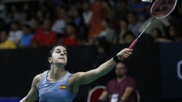 Carolina Marín, durante su partido