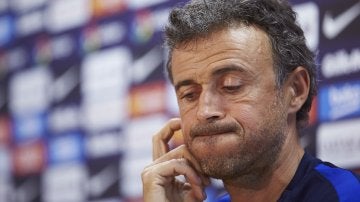 Luis Enrique, durante la rueda de prensa