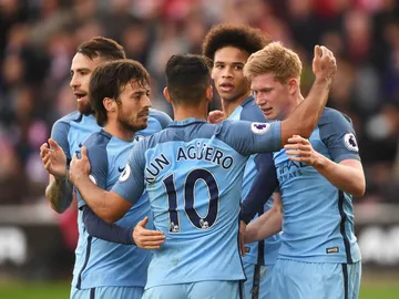 Los jugadores del City celebran un gol Los jugadores del City celebran un gol