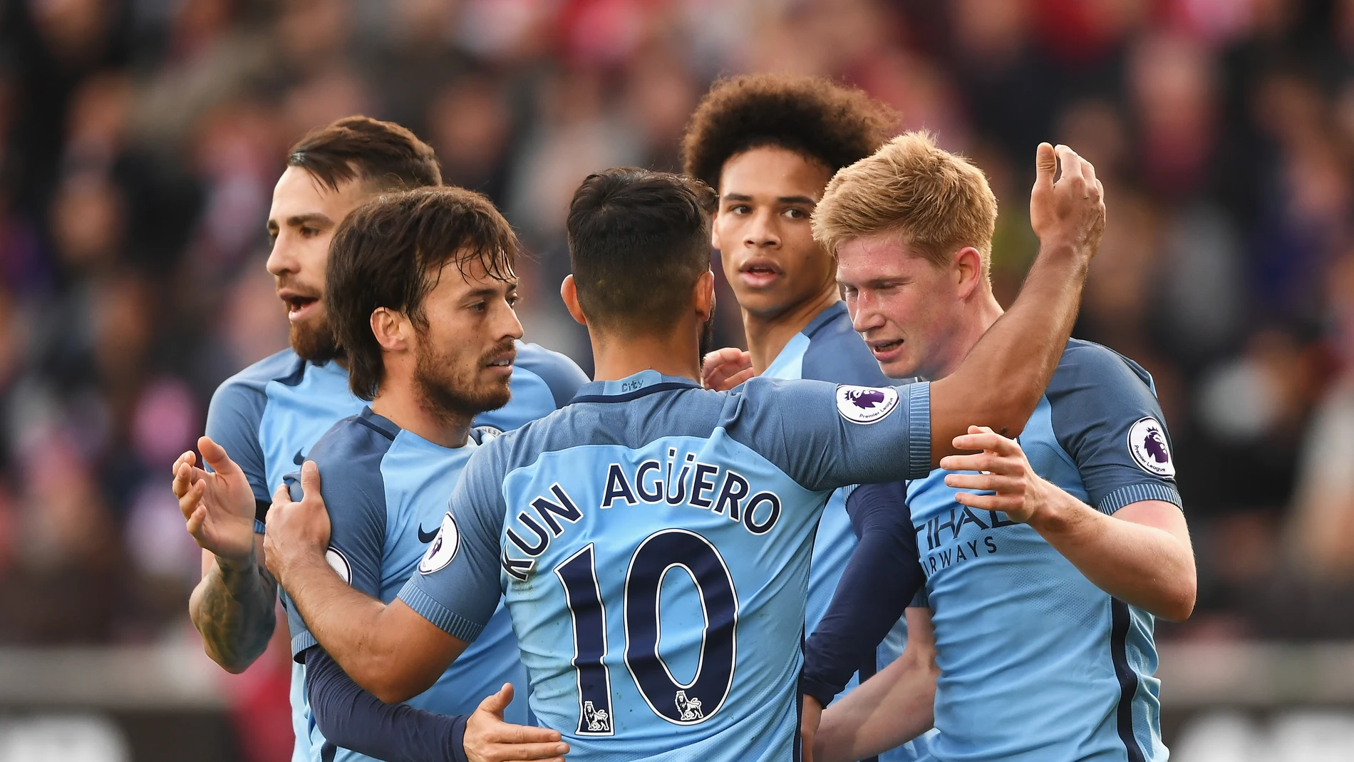 Los jugadores del City celebran un gol Los jugadores del City celebran un gol