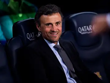Luis Enrique, en el banquillo del Camp Nou Luis Enrique, en el banquillo del Camp Nou