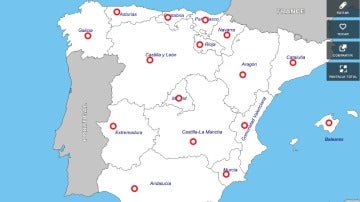 Mapa de bebés dados en adopción en España