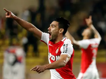 Falcao celebra su gol ante el Dijon Falcao celebra su gol ante el Dijon