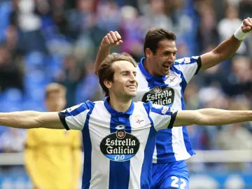 Pedro Mosquera celebra el 2-0 ante el Málaga Pedro Mosquera celebra el 2-0 ante el Málaga