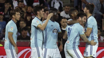 El Celta de Vigo celebra un gol