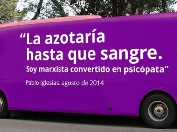 Una de las imágenes publicadas por el PP de la Comunidad de Madrid tras la puesta en circulación del 'tramabús'