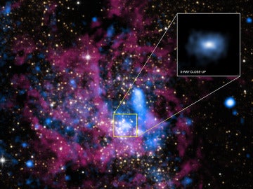 El centro de la galaxia Milky Way donde se encuentra el agujero negro Sagitario A*