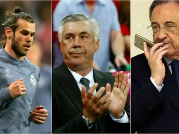 Bale, Ancelotti y Florentino Bale, Ancelotti y Florentino