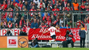 Bojan celebra su histórico gol contra el Bayern
