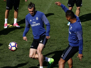 Bale, en un entrenamiento del Real Madrid