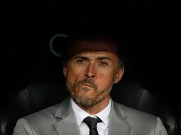 Luis Enrique, durante el Clásico Luis Enrique, durante el Clásico