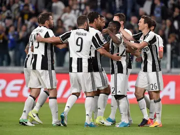 La Juventus celebrando un gol La Juventus celebrando un gol