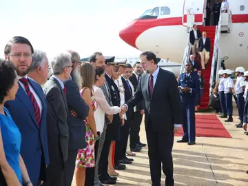 Mariano Rajoy en su llegada a Brasil Mariano Rajoy en su llegada a Brasil