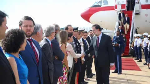 Mariano Rajoy en su llegada a Brasil Mariano Rajoy en su llegada a Brasil
