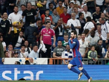Leo Messi celebrando su gol frente al Real Madrid Leo Messi celebrando su gol frente al Real Madrid