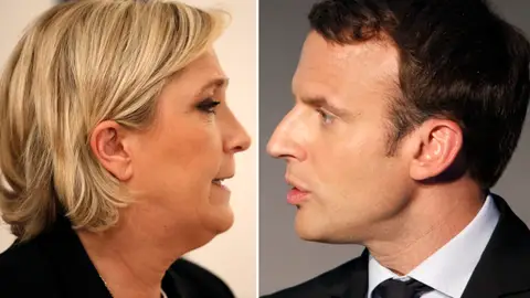 Marine Le Pen y Emmanuel Macron Marine Le Pen y Emmanuel Macron