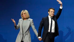 Emmanuel Macron y Brigitte Trogneux