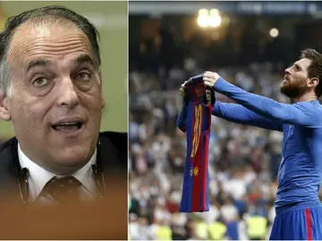 Javier Tebas valora la celebración de Messi en el Bernabéu Javier Tebas valora la celebración de Messi en el Bernabéu