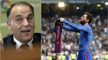 Javier Tebas valora la celebración de Messi en el Bernabéu