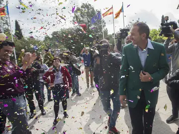Sergio García recibiendo su homenaje en Borriol Sergio García recibiendo su homenaje en Borriol