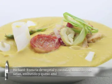 Crema de castañas y vegetales con setas Crema de castañas y vegetales con setas