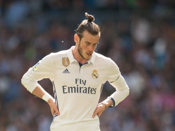 Gareth Bale se lamenta durante un partido con el Madrid