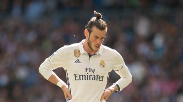 Gareth Bale se lamenta durante un partido con el Madrid