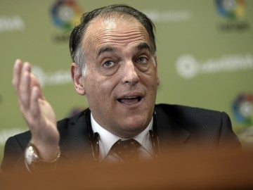 Javier Tebas durante un acto