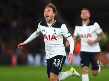 Eriksen celebrando el único tanto del encuentro Eriksen celebrando el único tanto del encuentro