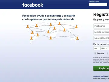 Página de inicio de Facebook Página de inicio de Facebook